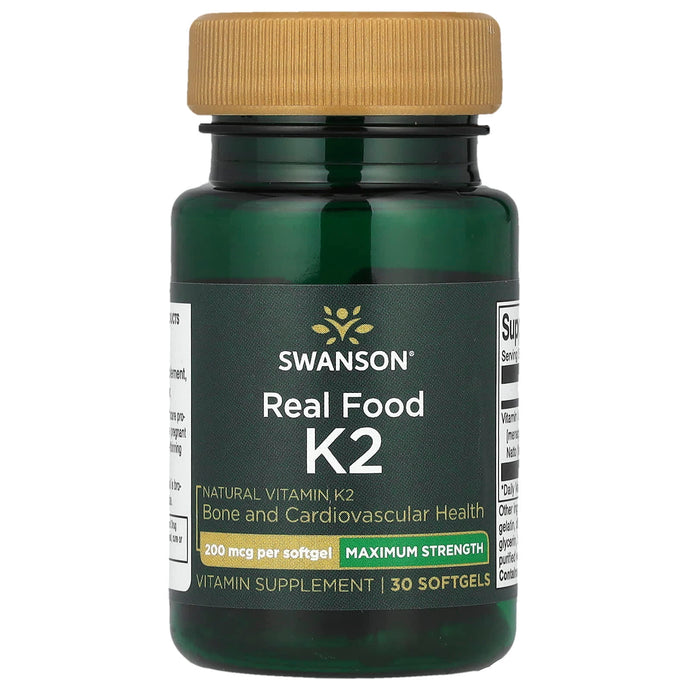 Natural Vitamin K2 (Menachinona) MK-7, 200mcg, Swanson, 30 softgels SWU906