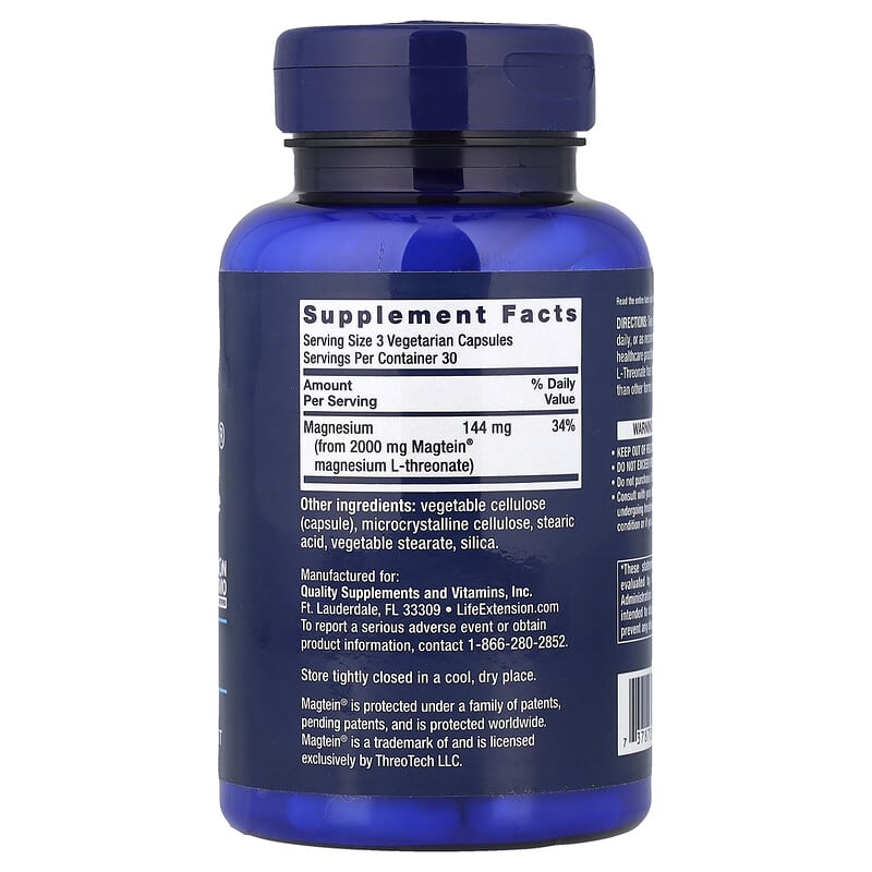 Neuro-Mag, Magnesium L-Threonate, Life Extension, 90 capsule