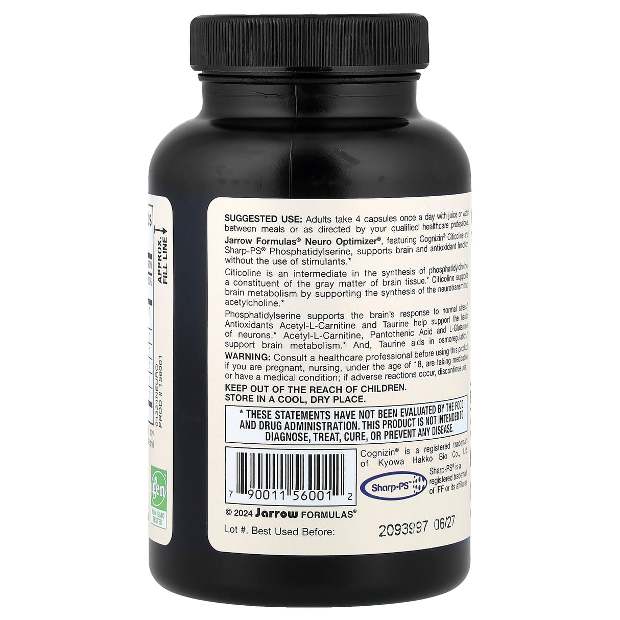 Neuro Optimizer (Memorie, Concentrare) Jarrow Formulas, 120 capsule