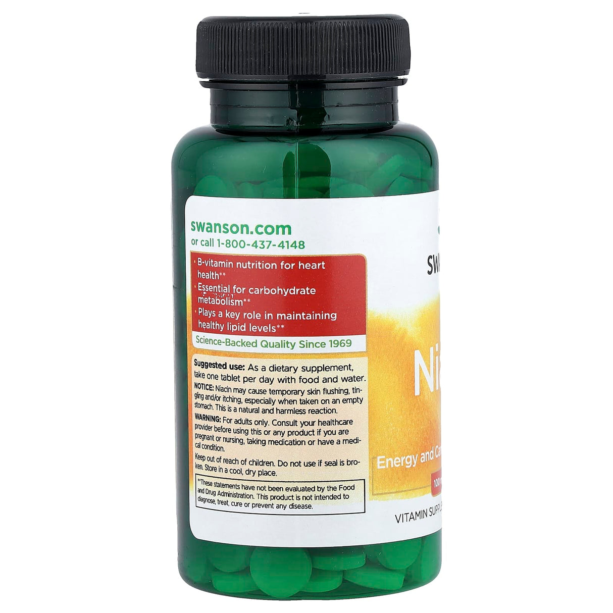 Niacin (Vitamina B-3), 100 mg, Swanson, 250 tablete SW043