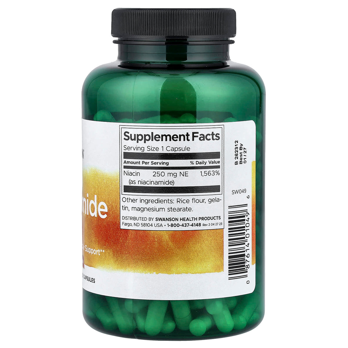 Niacinamide (Vitamina B3), 250 mg, Swanson, 250 capsule SW049