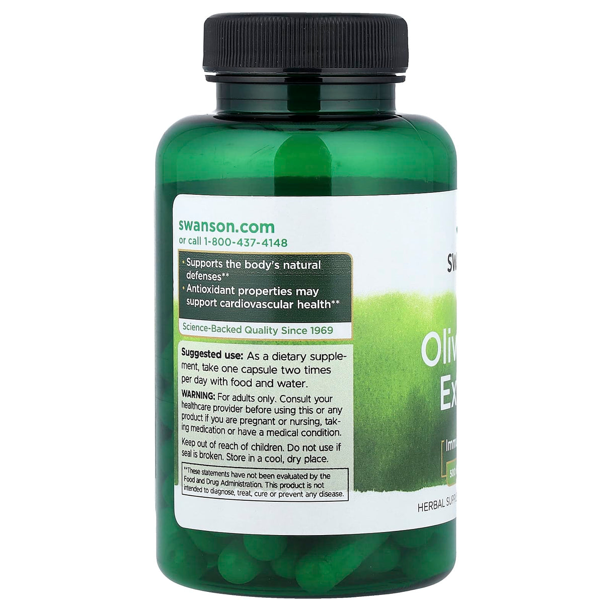Olive Leaf Extract, 500 mg, Swanson, 60 capsule SWH158