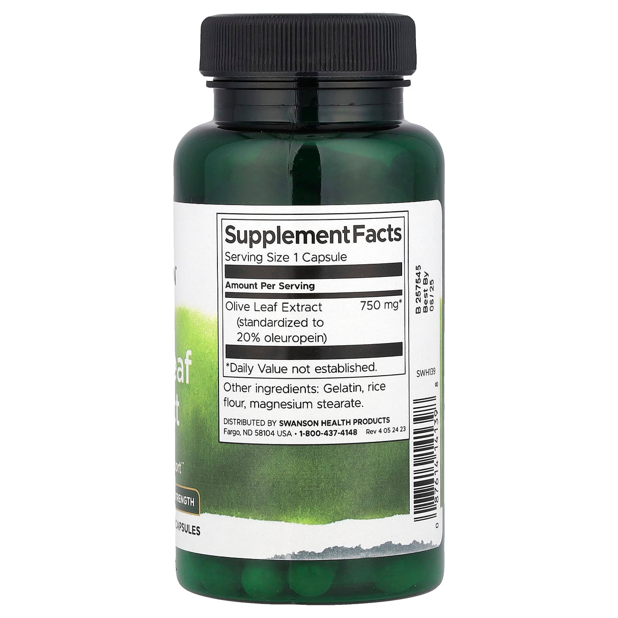 Olive Leaf Extract, 750 mg, Swanson, 60 capsule SWH139