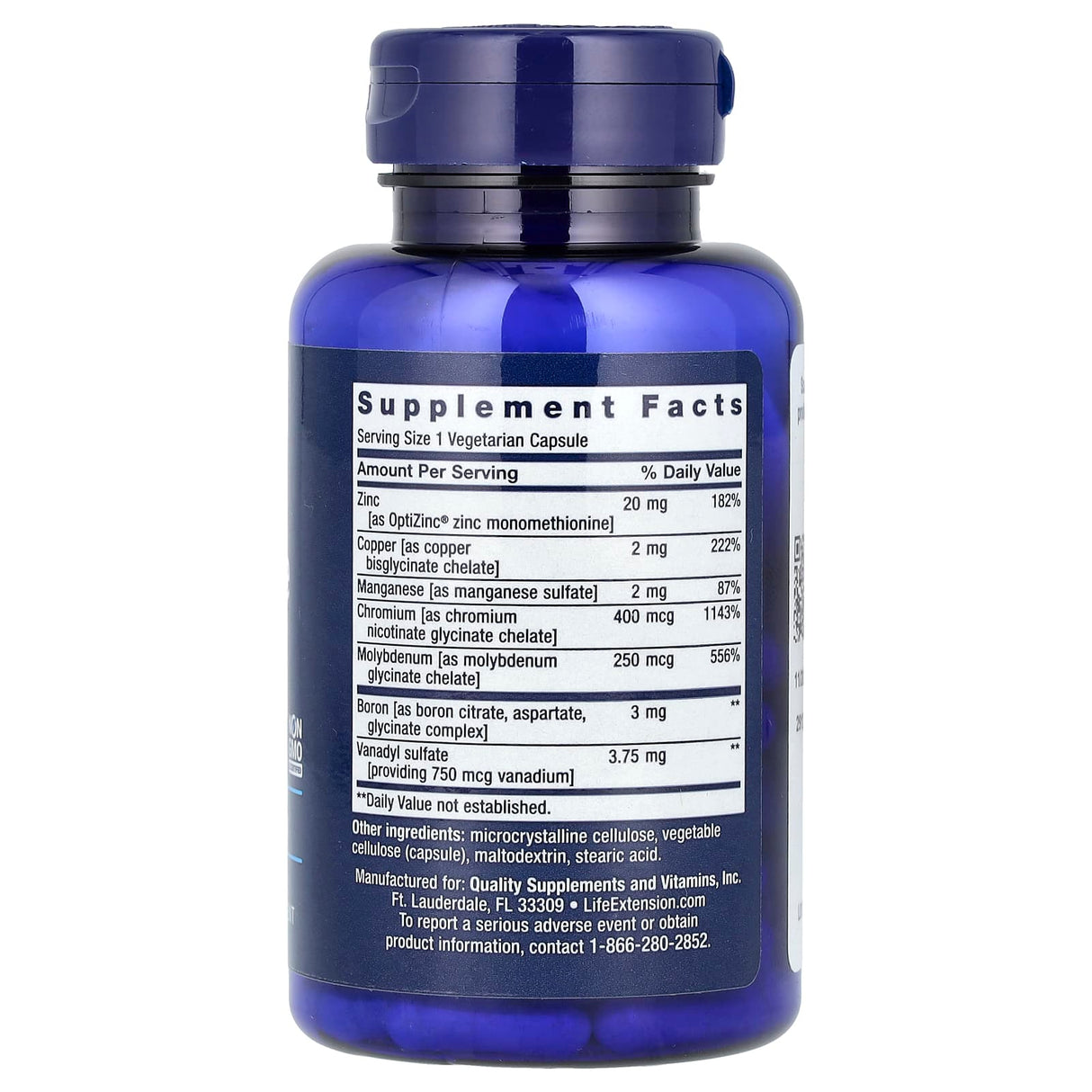 Only Trace Minerals, (Glycinate Chelate) Life Extension, 90 capsule