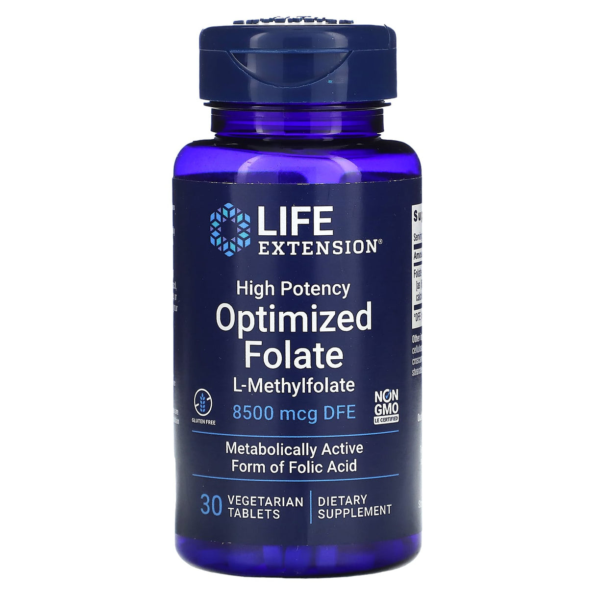 Optimized Folate (L-Methylfolate) 8500 mcg, Life Extension, 30 tablete