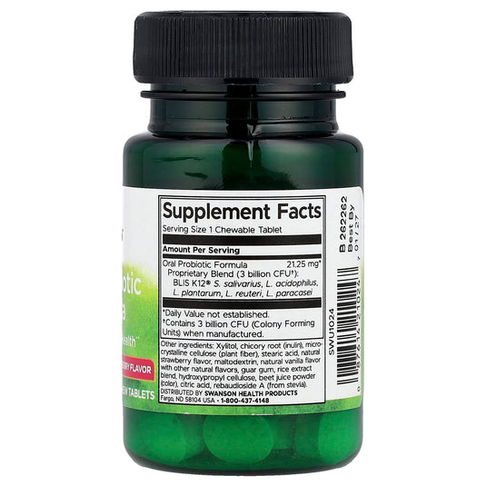 Oral Probiotic (Sănătatea Cavității Bucale), Swanson, 30 drajeuri SWU1024