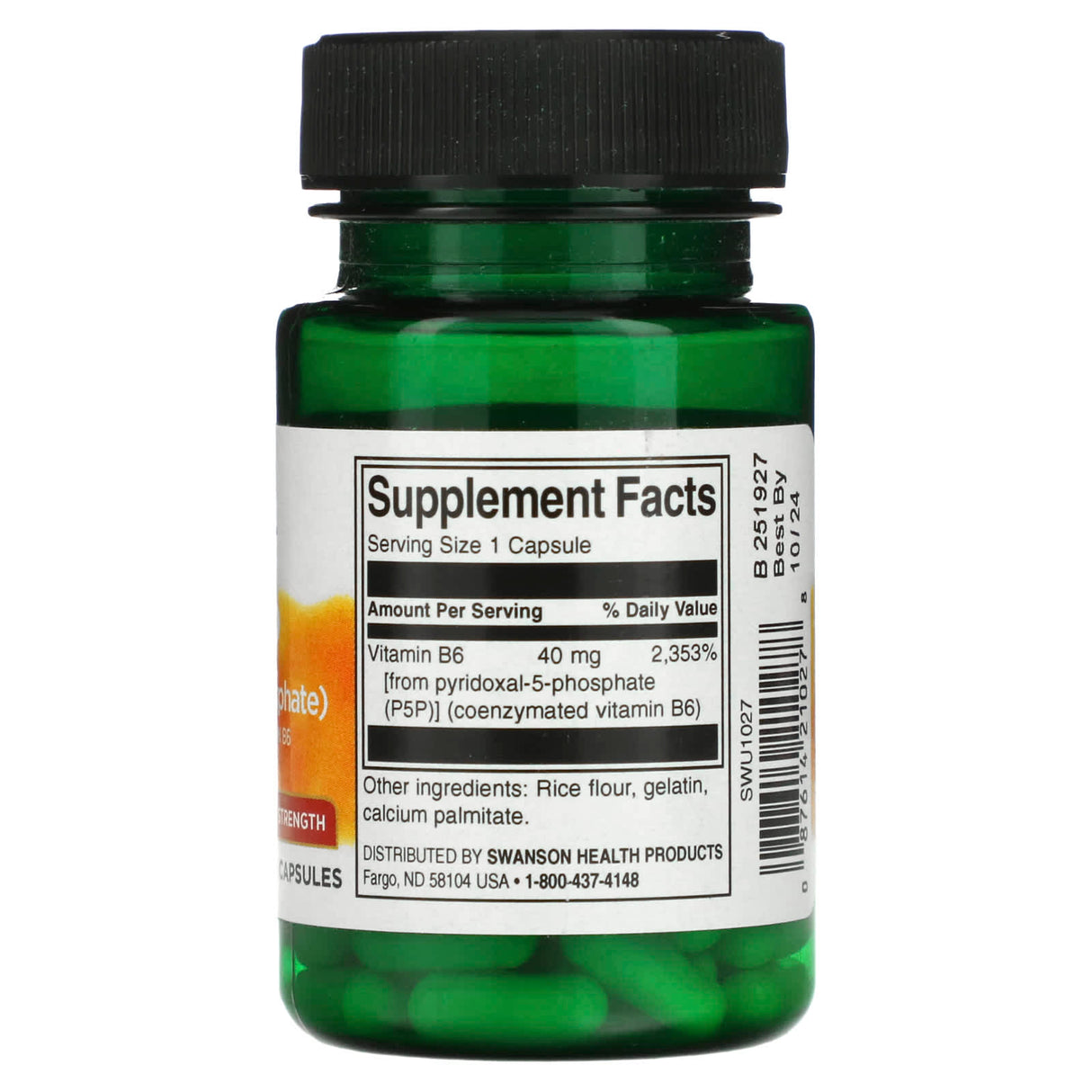 P-5-P Pyridoxal-5-Phosphate (Vitamin B6), 40 mg, Swanson, 60 capsule SWU1027