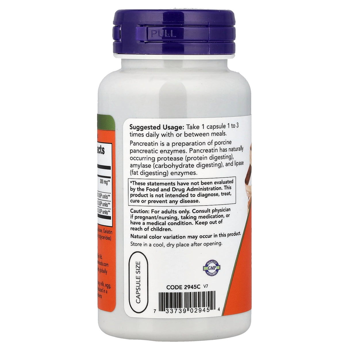 Pancreatin, 10X (Enzime) 2000 mg, Now Foods, 100 capsule