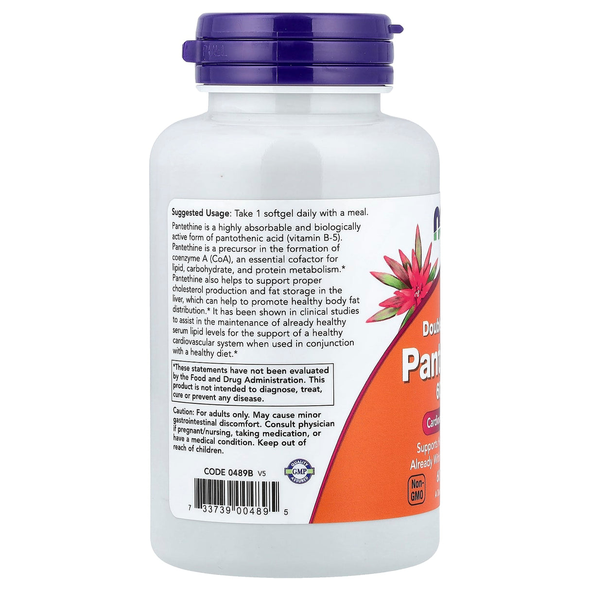 Pantethine (Coenzyme A), 600 mg, Now Foods, 60 softgels