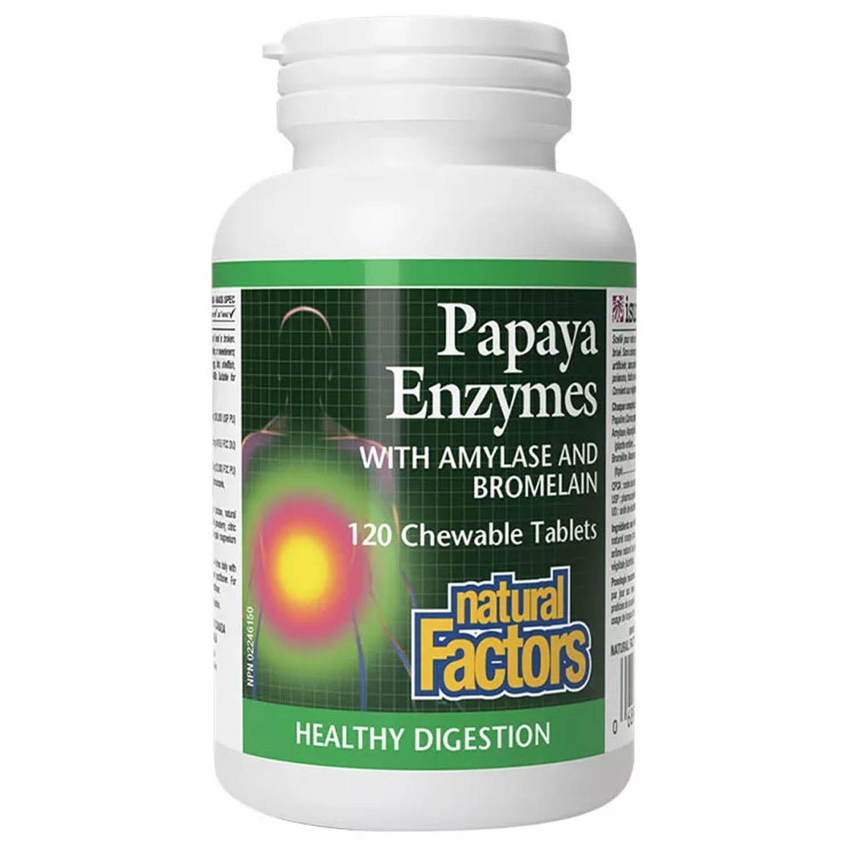 Papaya Enzymes with Amylase & Bromelain, Natural Factors, 120 tablete