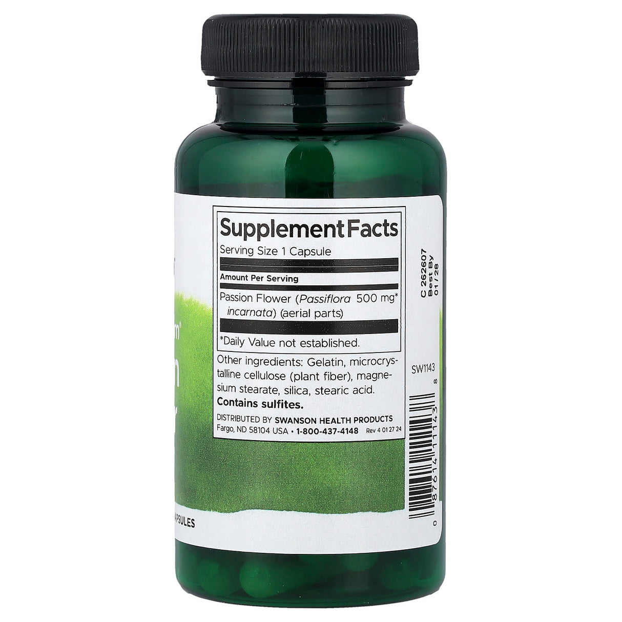 Passion Flower (Floarea Pasiunii), 500mg, Swanson, 60 capsule SW1143