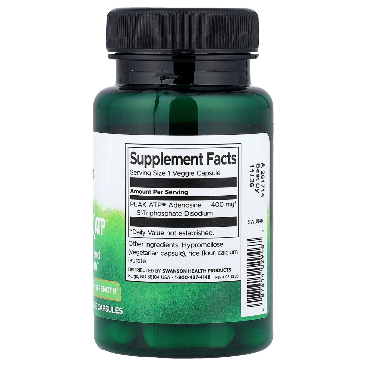 Peak ATP (Energie Celulara), 400 mg, Swanson, 30 capsule SWU946