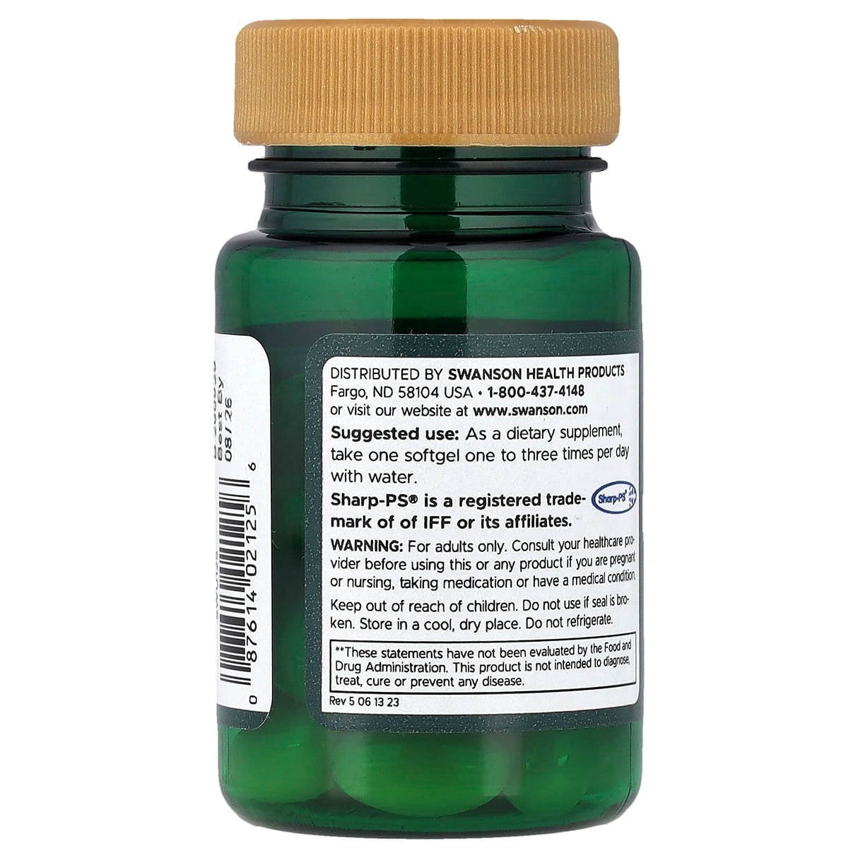 Phosphatidylserine (Fosfatidilserina), 100 mg, Swanson. 30 softgels SWU125