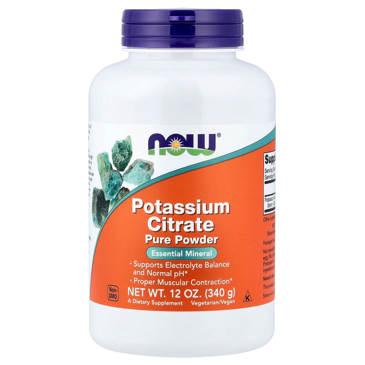 Potassium Citrate Pure Powder, Now Foods, 340g