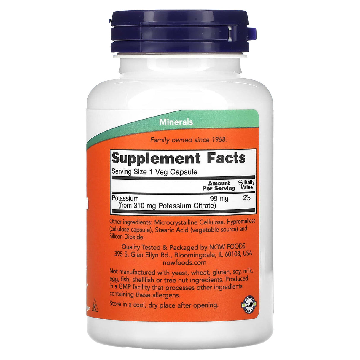 Potassium Citrate (Potasiu), 99mg, Now Foods, 180 capsule