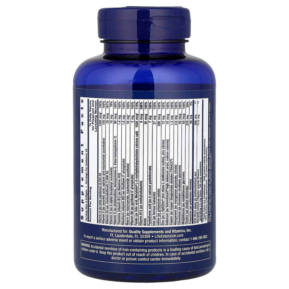 Prenatal Advantage (Vitamine Prenatale), Life Extension, 120 softgels