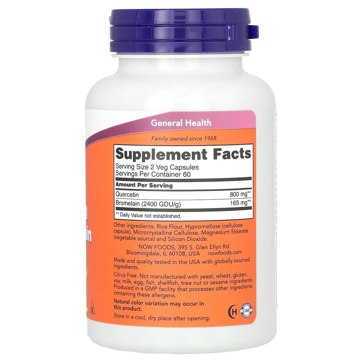 Quercetin with Bromelain (Antioxidant), Now Foods, 120 capsule