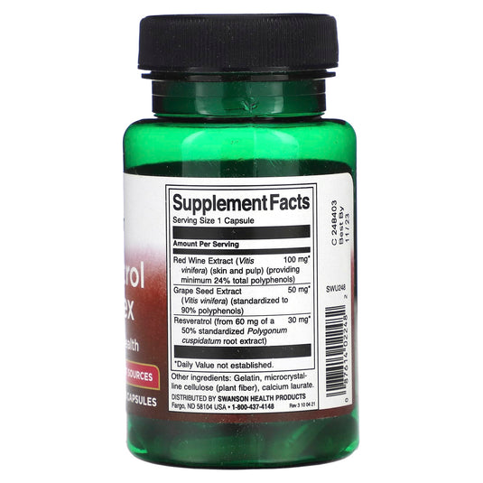 Resveratrol Complex, Red Wine Extract, Swanson, 60 capsule SWU248