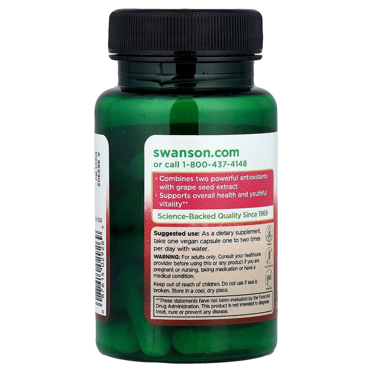 Resveratrol & Quercetin with Grape Seed Extract, Swanson, 30 capsule SWU926