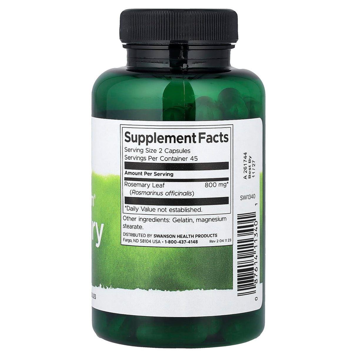 Rosemary (Rozmarin), 400 mg, Swanson, 90 capsule SW1340