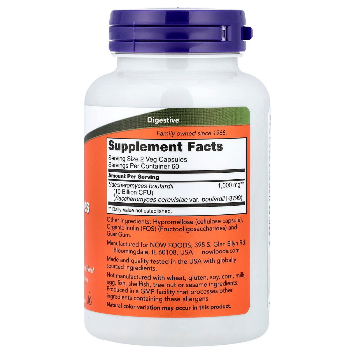 Saccharomyces Boulardii (Drojdie Probiotică) Now Foods, 120 capsule