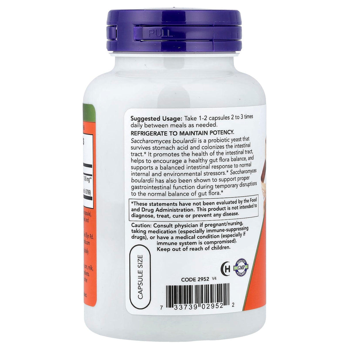 Saccharomyces Boulardii (Drojdie Probiotică) Now Foods, 120 capsule