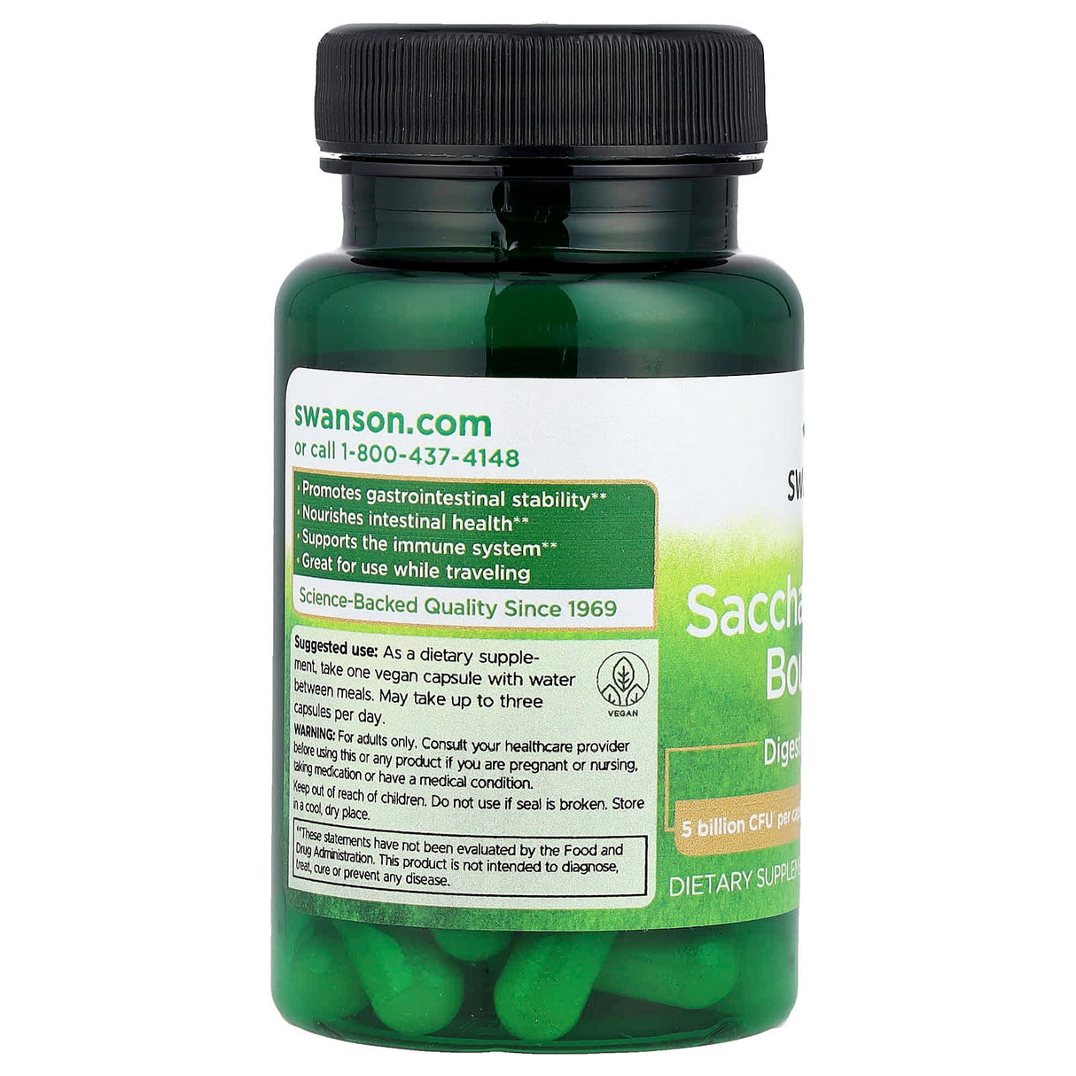 Saccharomyces Boulardii with Prebiotic MOS, 5 Billion CFU, Swanson, 30 capsule SWA012