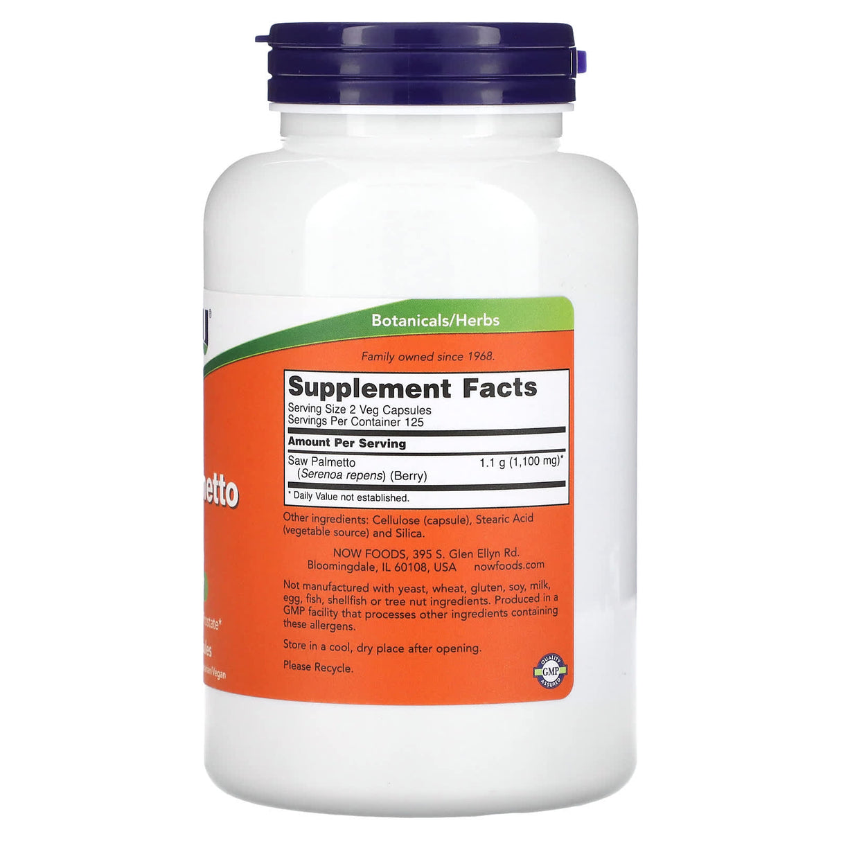 Saw Palmetto Berries (Prostata), 550mg, Now Foods, 250 capsule