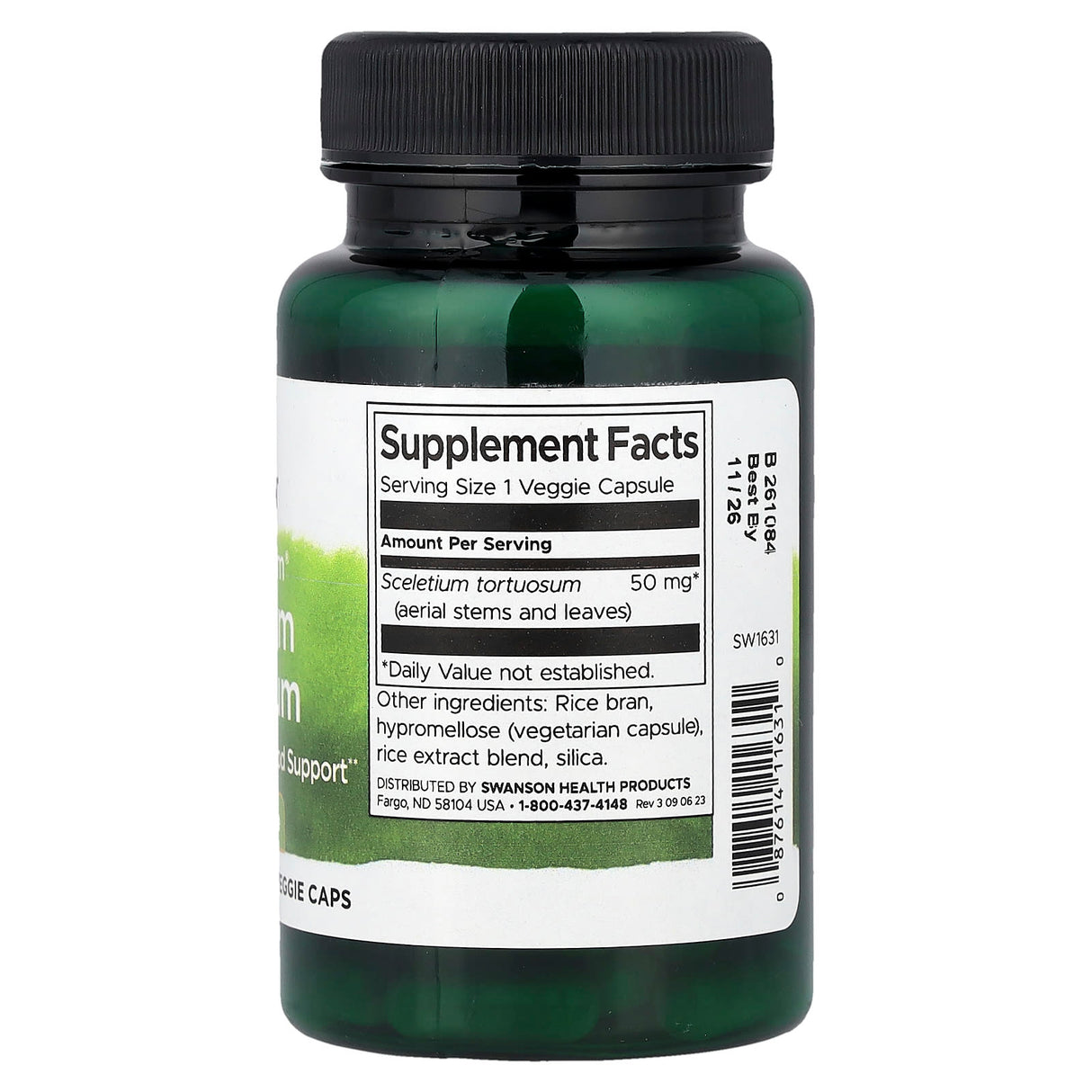 Sceletium Tortuosum (Anxietate si Depresie), 50 mg, Swanson, 60 capsule SW1631