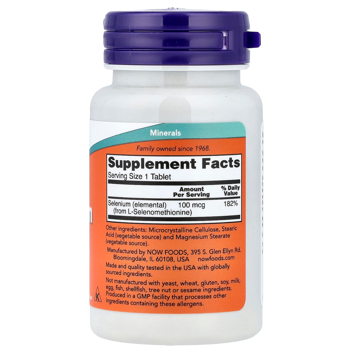 Selenium (Seleniu), 100mcg, Now Foods, 100 tablete