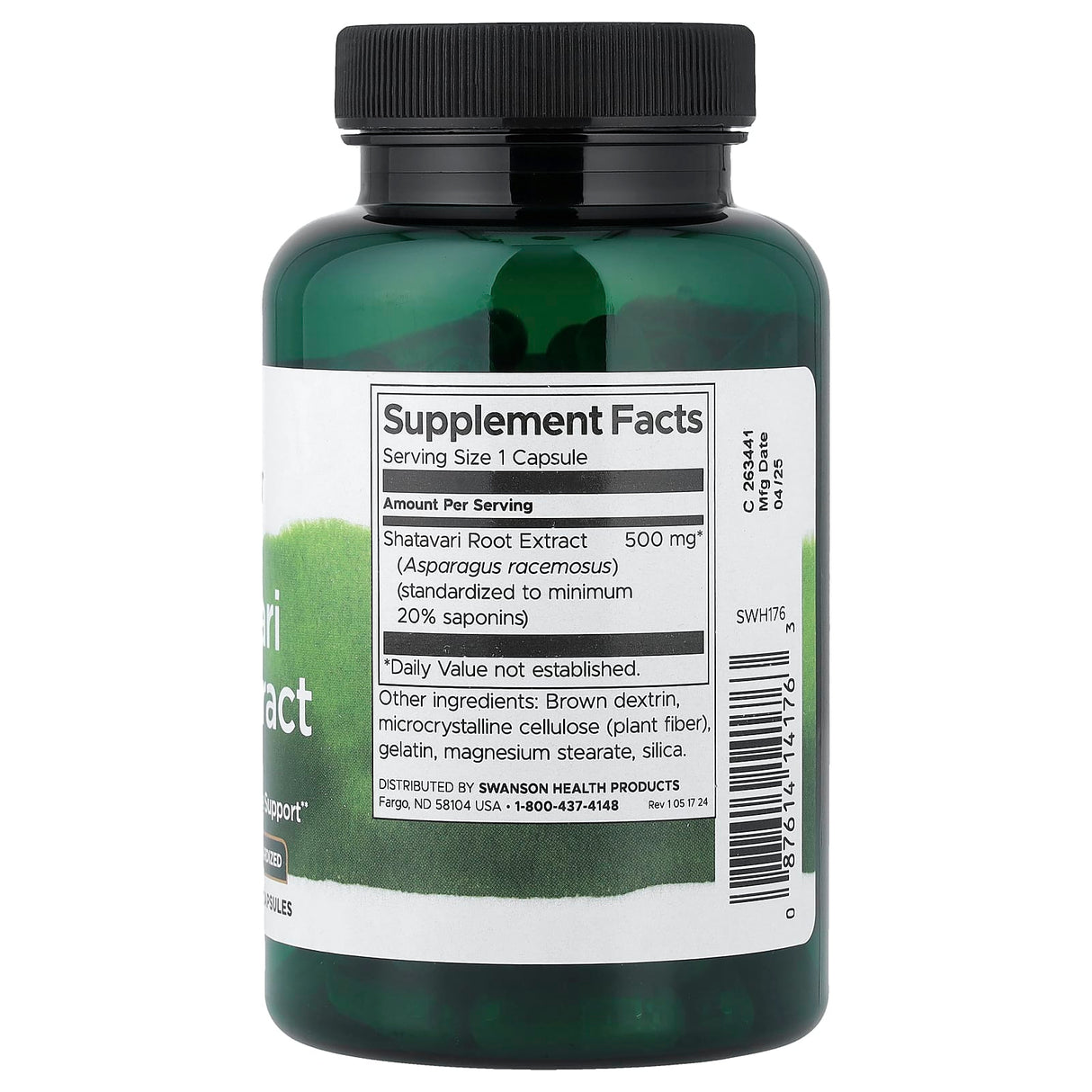 Shatavari Root Extract Asparagus, 500 mg, Swanson, 120 capsule SWH176