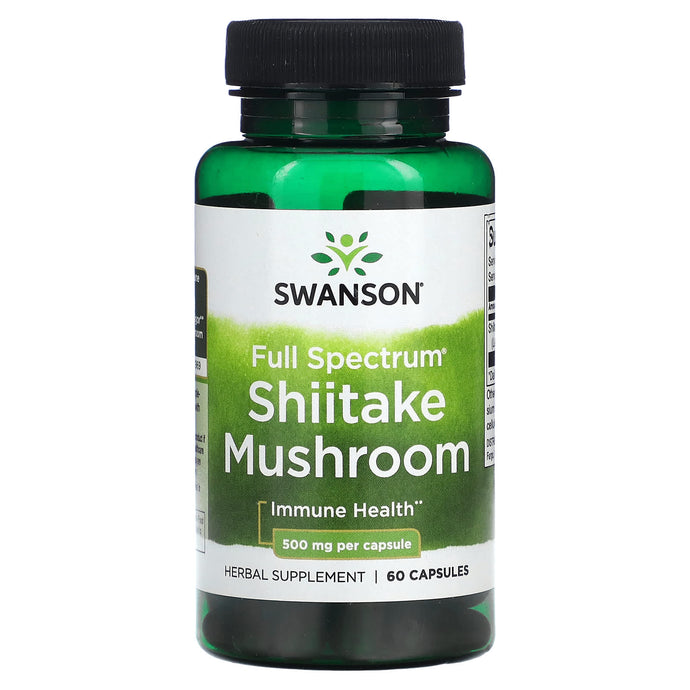 Shiitake Mushroom (Lentinus Edodes), 500mg, Swanson, 60 capsule SW1339