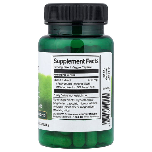 Shilajit Extract, 400 mg, Swanson, 60 capsule SWH205