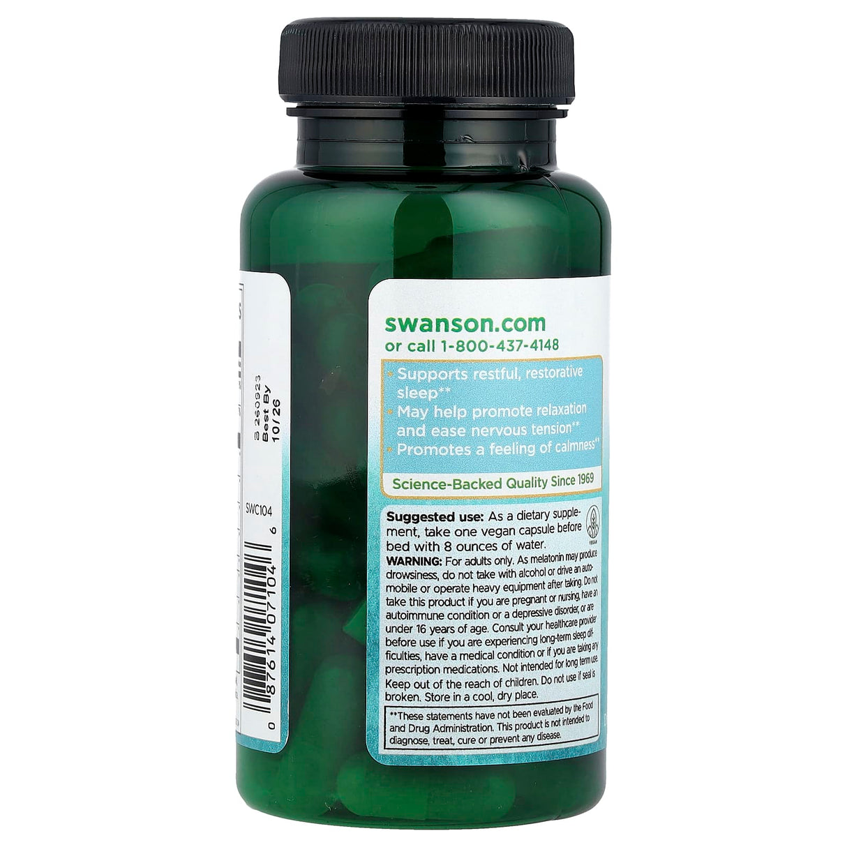 Sleep Essentials with GABA and Melatonin, Swanson, 60 capsule SWC104