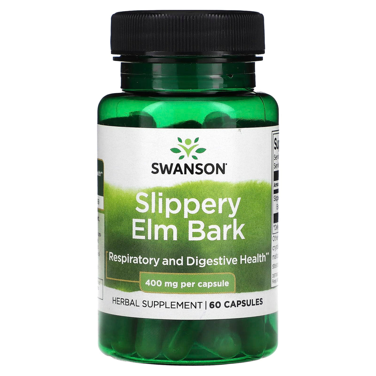Slippery Elm Extract (Ulmus fulva), 400mg, Swanson, 60 capsule SW1911