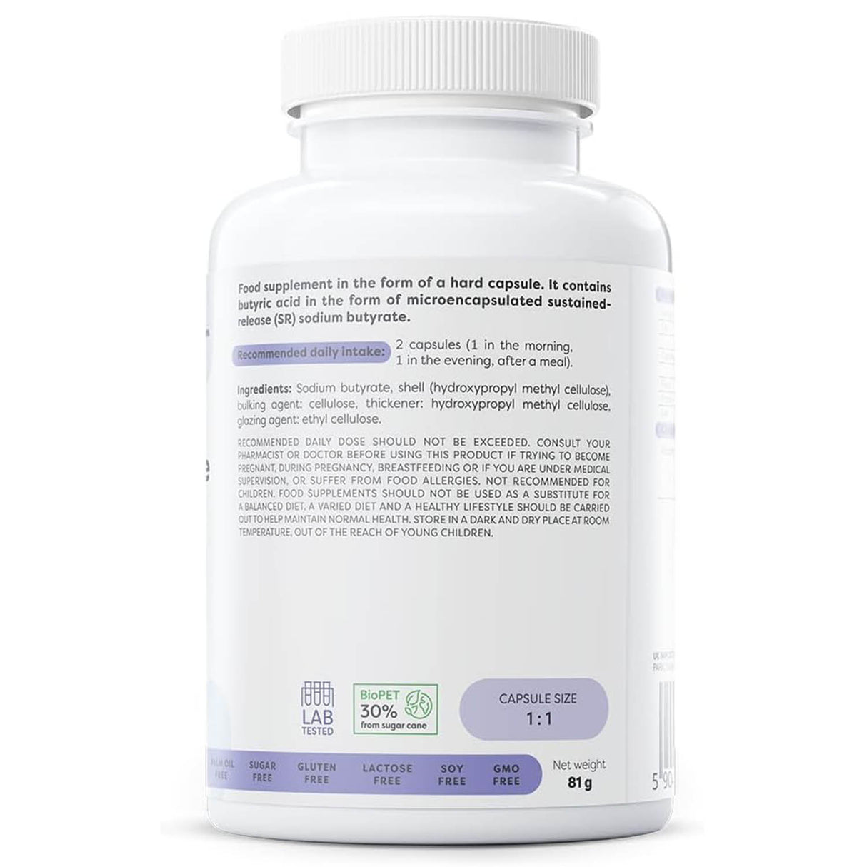 Sodium butyrate, Sustained Release, 960 mg, Osavi, 120 capsule