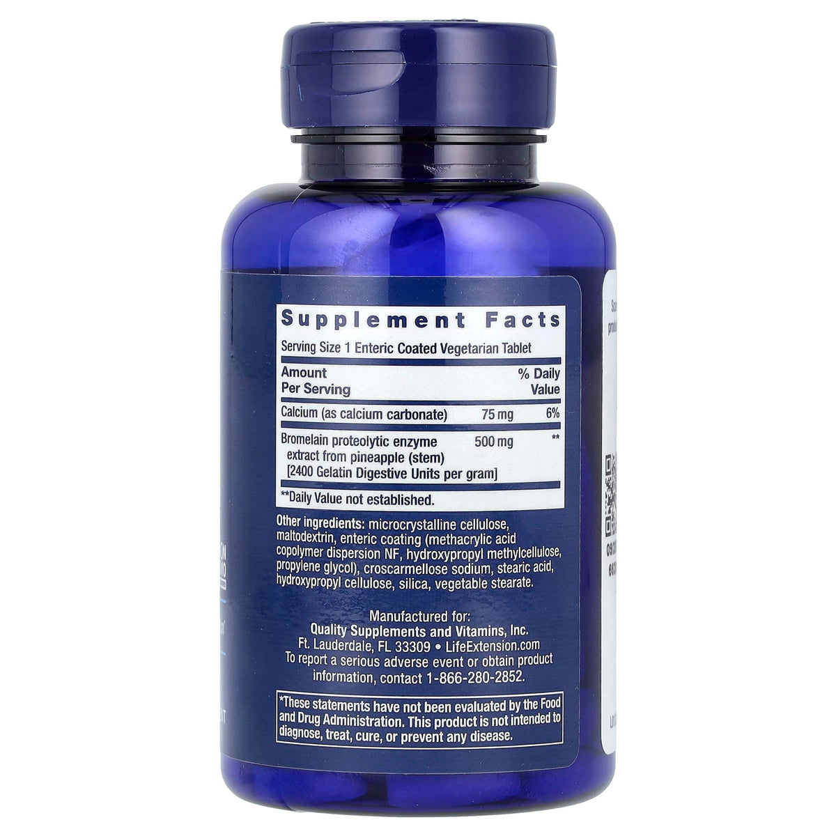 Specially-Coated Bromelain, 500 mg, Life Extension, 60 tablete