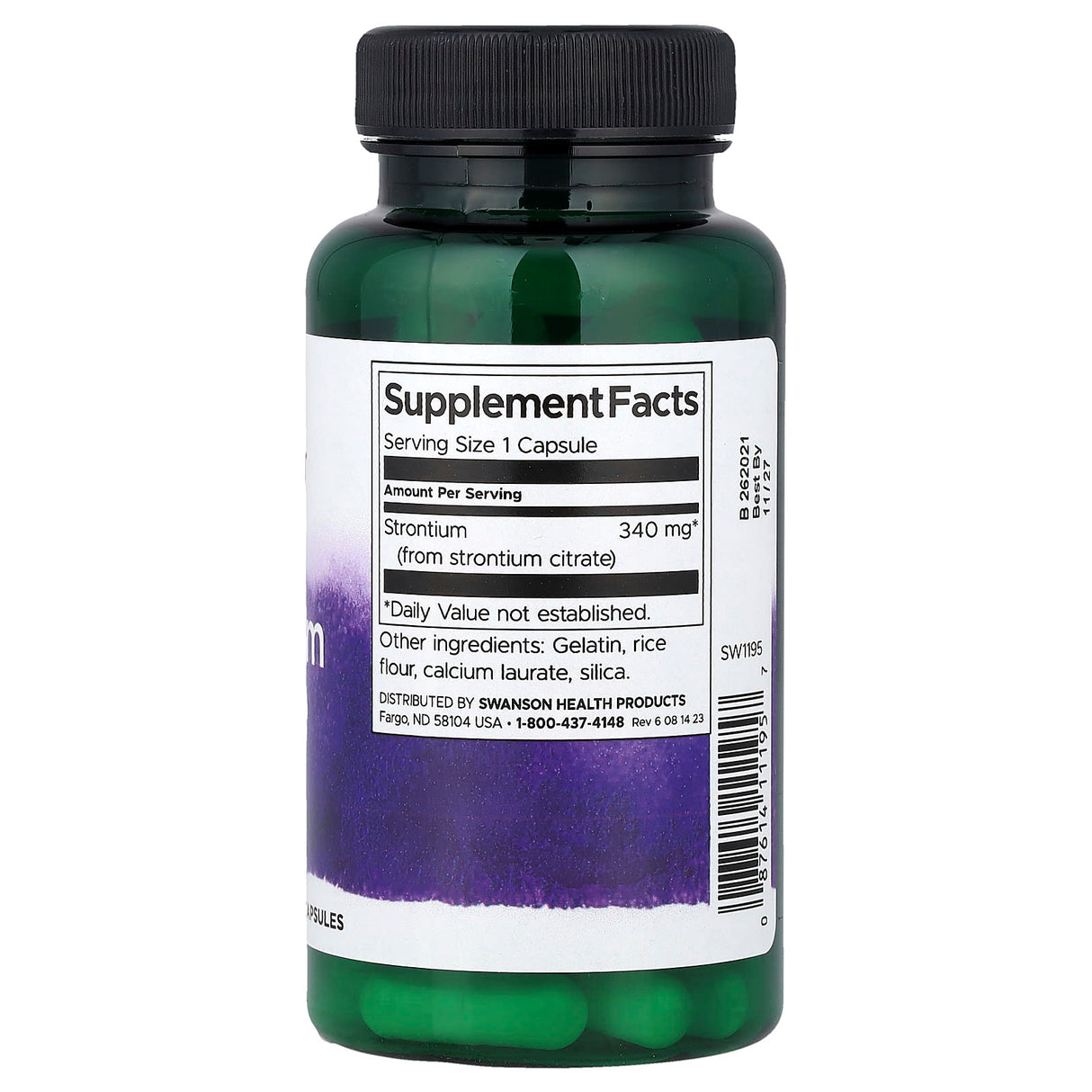 Strontium Citrate Bone Maker, 340 mg, Swanson, 60 capsule SW1195