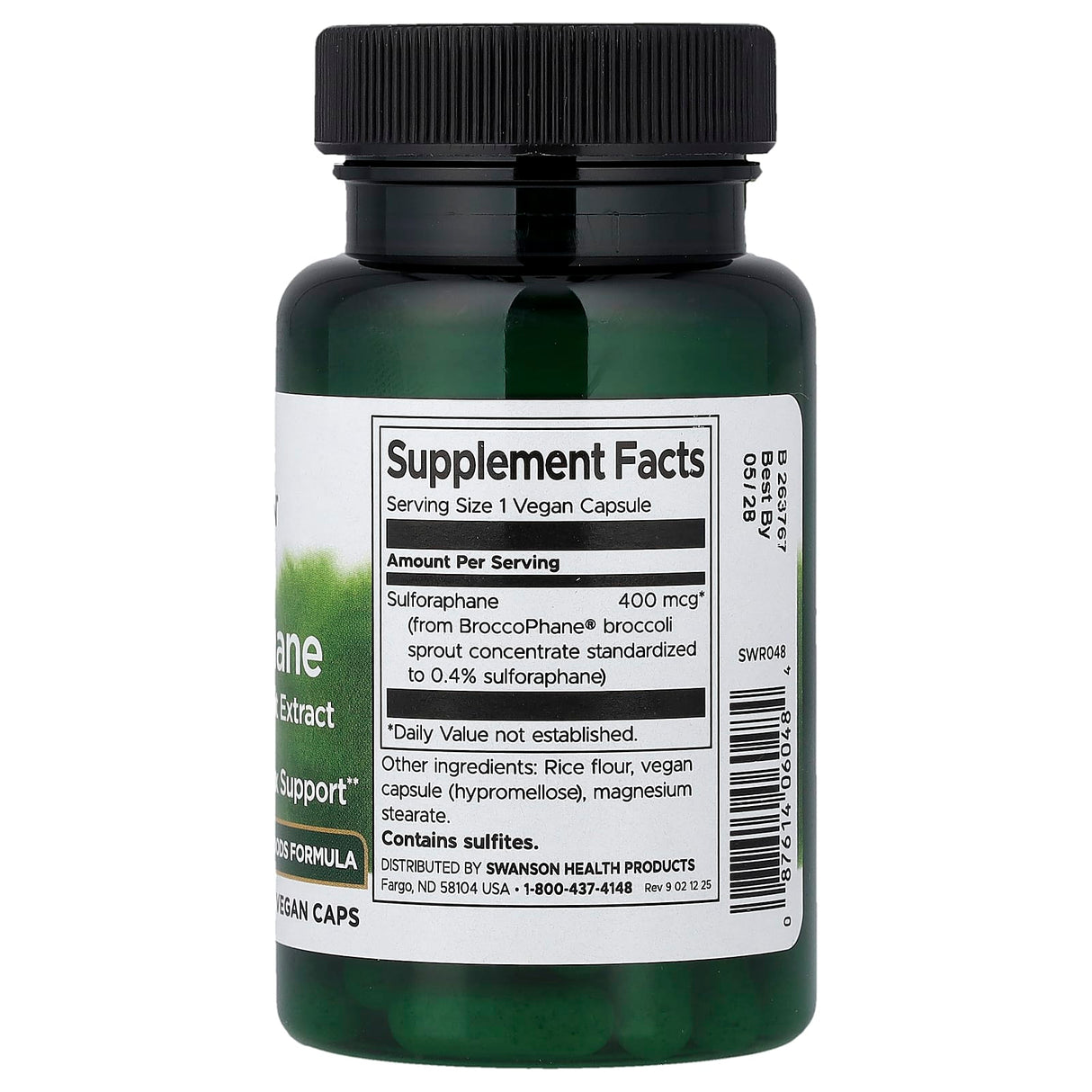 Sulforaphane from Broccoli (Germeni de Brocoli), 400 mcg, Swanson, 60 capsule SWR048