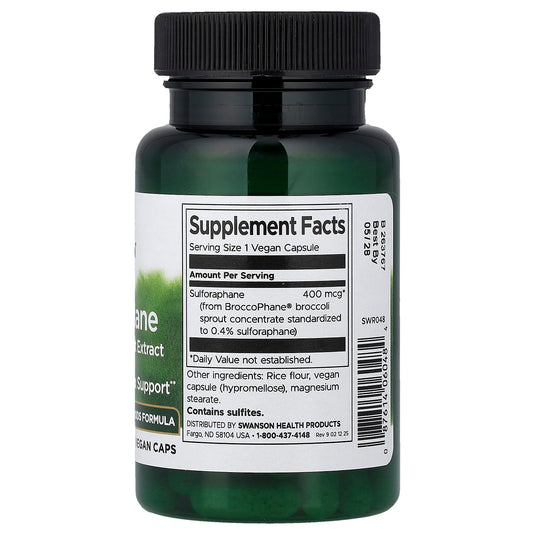 Sulforaphane from Broccoli (Germeni de Brocoli), 400 mcg, Swanson, 60 capsule SWR048