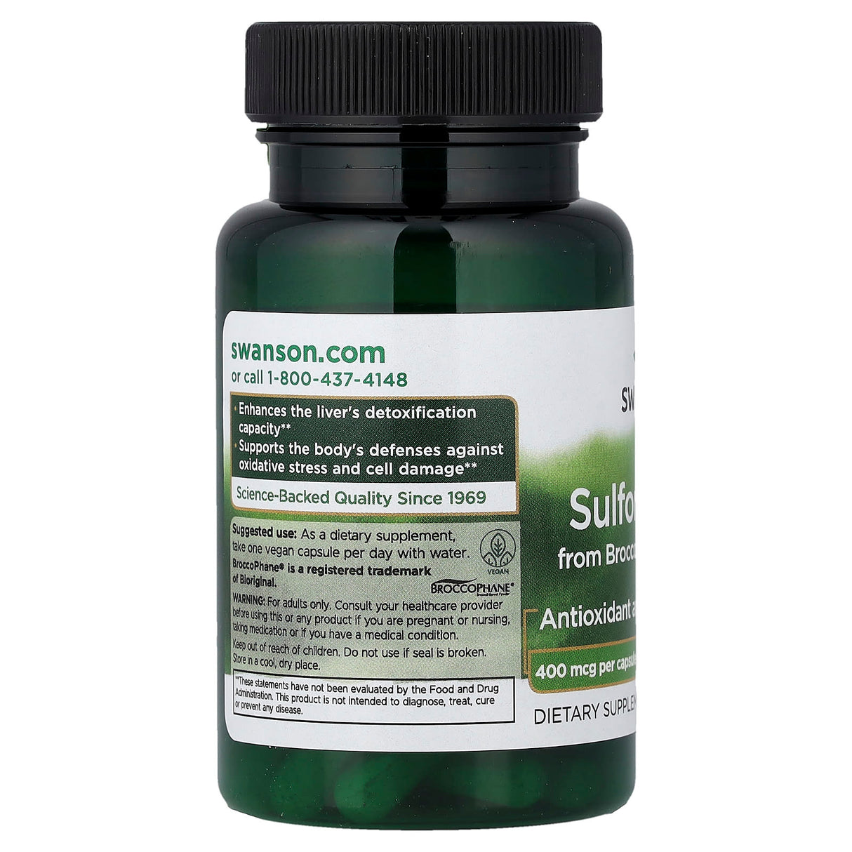 Sulforaphane from Broccoli (Germeni de Brocoli), 400 mcg, Swanson, 60 capsule SWR048