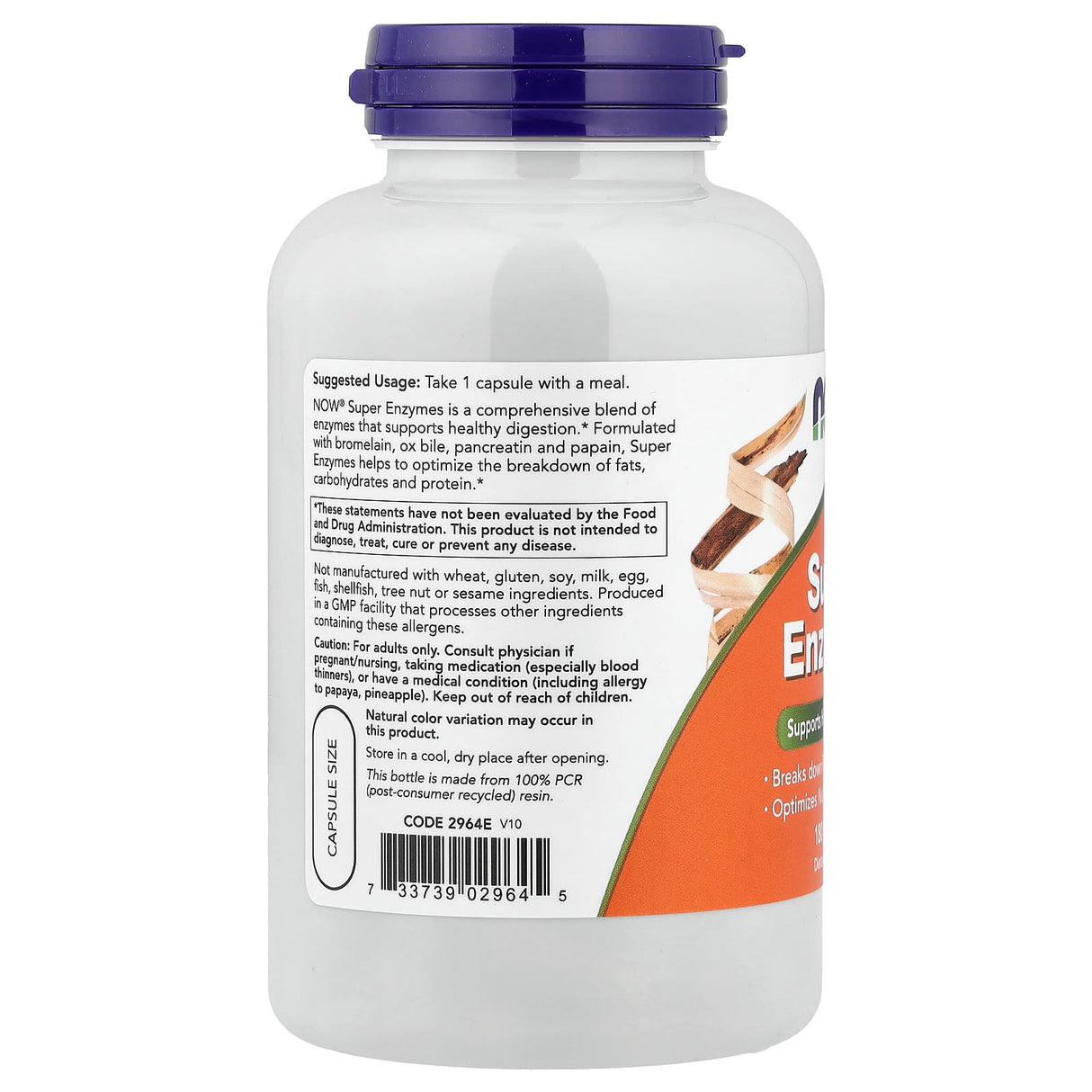 Super Enzymes (Enzime Digestive cu Spectru Larg), Now Foods, 180 capsule