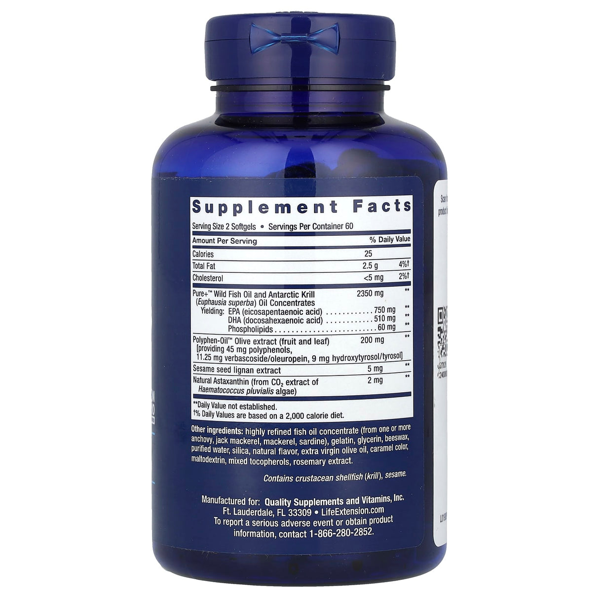 Super Omega-3 Plus, Olive Extract, Krill & Astaxanthin, Life Extension, 120 softgels