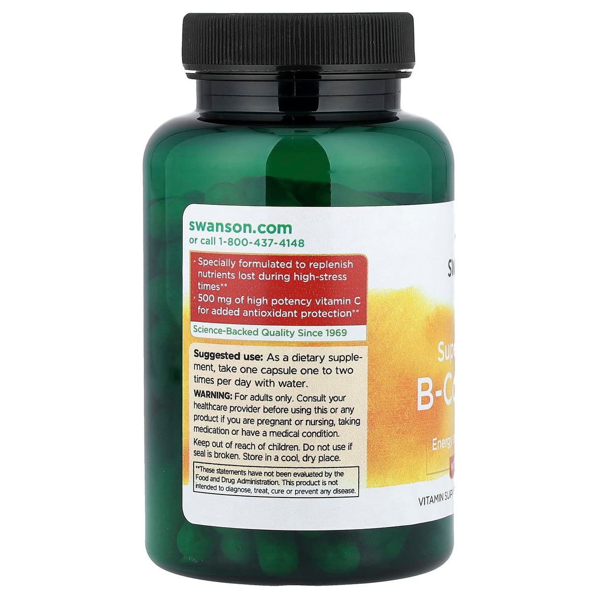 Super Stress B-Complex with Vitamin C, Swanson, 100 capsule SW920