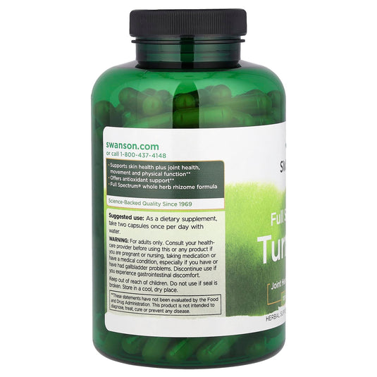 Turmeric (Curcuma Longa), 720mg, Swanson, 240 capsule SW1075