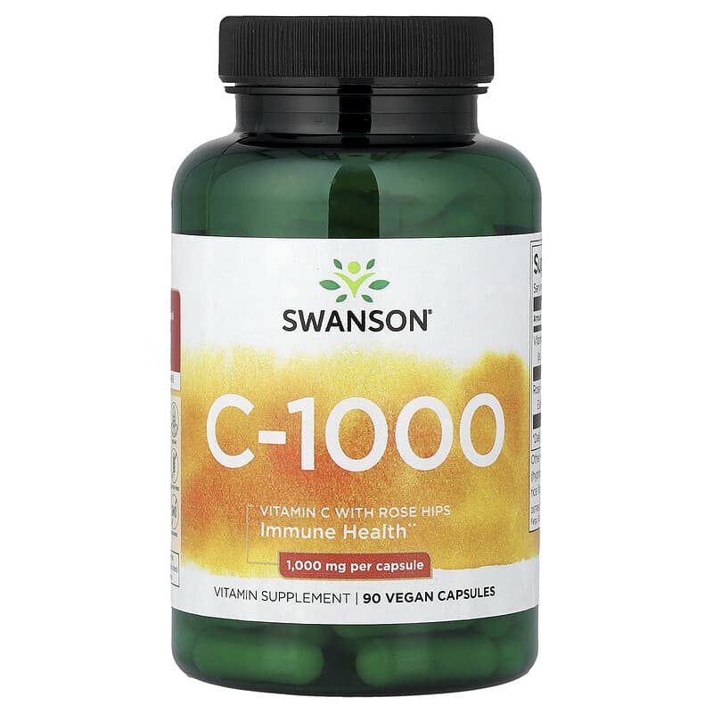 Încărcați imaginea în vizualizatorul Galerie, Vitamin C 1000mg with Rose Hips, Swanson, 90 capsule SW1054
