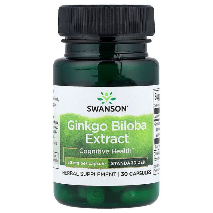 Ginkgo Biloba Extract, 60 mg, Swanson, 30 capsule SW1242