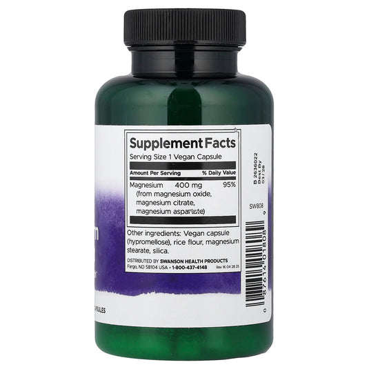Triple Magnesium Complex, 400mg, Swanson, 100 capsule SW808