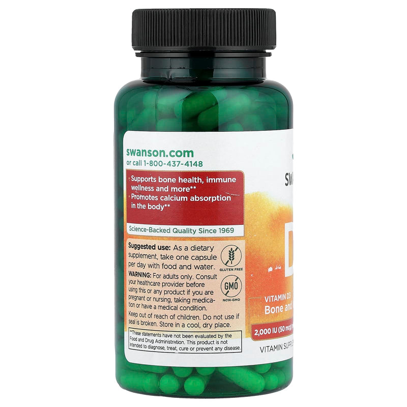 Încărcați imaginea în vizualizatorul Galerie, Vitamina D-3 2000 IU, Swanson, 250 capsule SW1210
