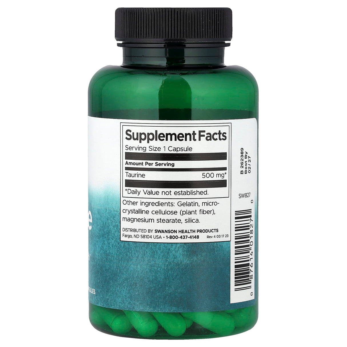 Taurine, 500 mg, Swanson, 100 capsule SW827